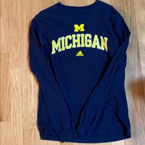 University of Michigan Adidas long sleeved tee